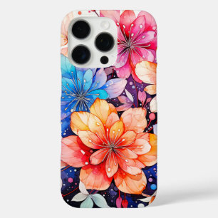 Coque iPhone 16 Pro Jolie Art Floral Rétro Coloré