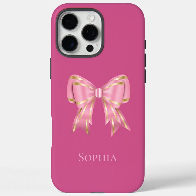 Coques Case-Mate iPhone Jolie Bow Or Rose (Verso)