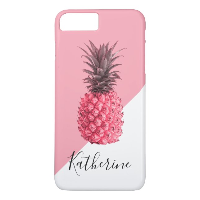 Coques Case-Mate iPhone Jolie ceinture tropicale rose et blanc ananas (Dos)