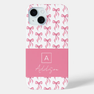 Coque Case-Mate iPhone Jolie coquette Monogramme Bow rose