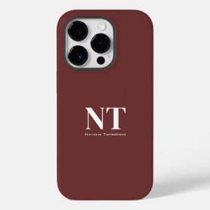 Coque Case-Mate iPhone Jolie couleur bordeaux coloré Monogrammed