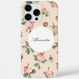 Coque iPhone 16 Pro Max Jolie crème Rose rose poire