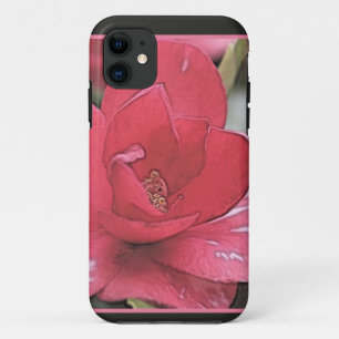 Coque iPhone 11 Jolie, élégante fleur de camélia rose