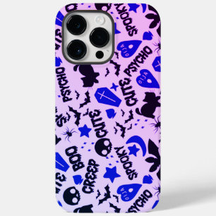 Coque Case-Mate iPhone Jolie et amusante Halloween violet, bleu et noir