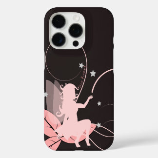 Coque iPhone 16 Pro Jolie fée rose et étoiles