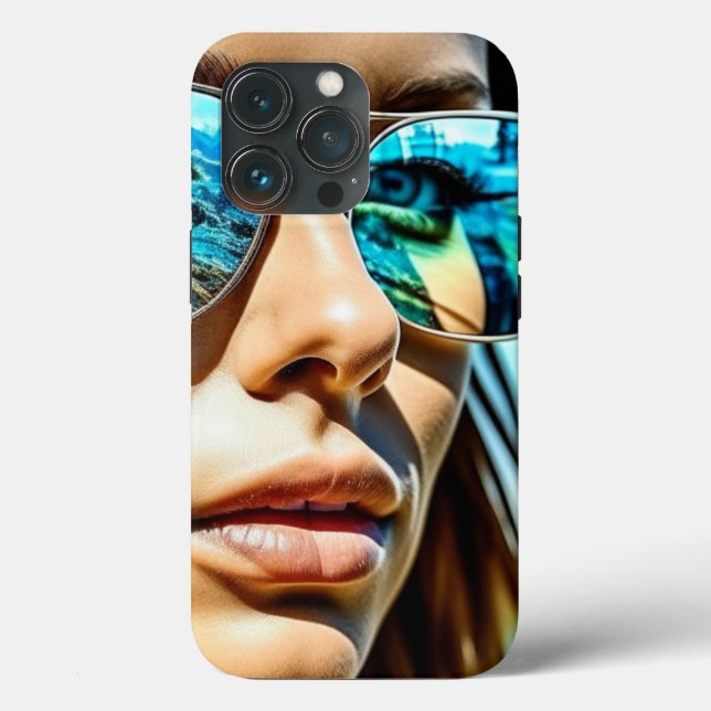 Coques Case-Mate iPhone Jolie femme avec réflexion sur les lunettes de sol (Verso)