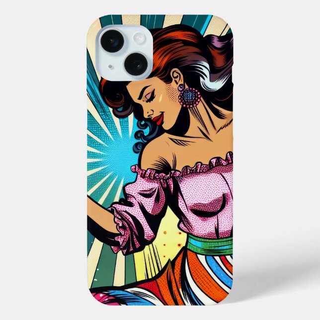 Coques Case-Mate iPhone Jolie Femme Dansant Salsa Pop Art (Verso)