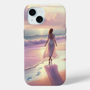 Coque Case-Mate iPhone Jolie Femme Laissant des empreintes sur une plage