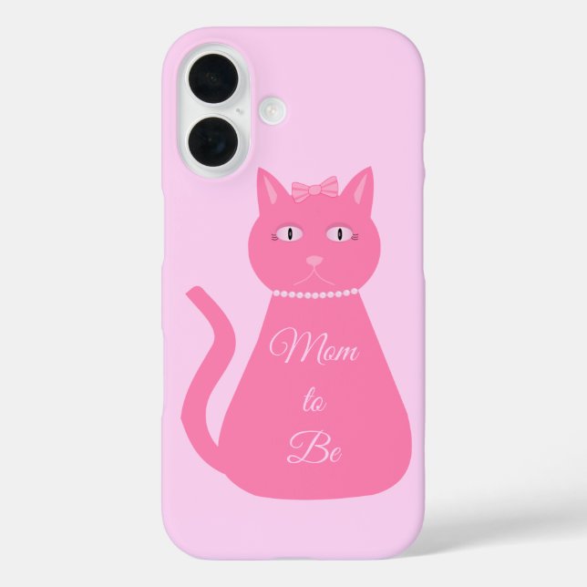 Coques Case-Mate iPhone Jolie Fille Bébé Rose Chat Mère Personnalisée (Verso)