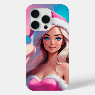 Coque Case-Mate iPhone Jolie Fille de Noël Rose 01