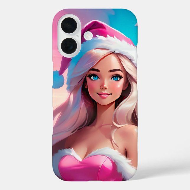 Coques Case-Mate iPhone Jolie Fille de Noël Rose 01 (Verso)