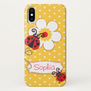Case-Mate iPhone Case Jolie fille ladybug nom jaune