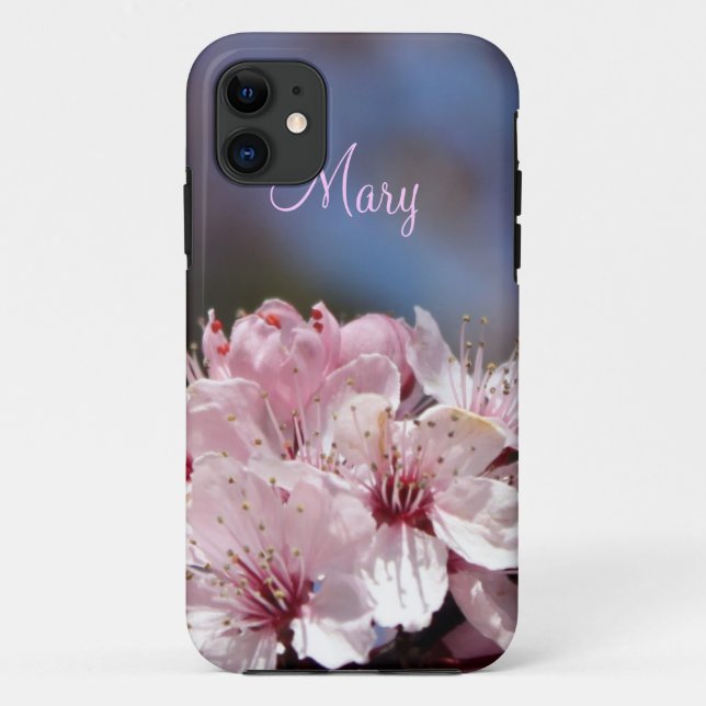 Coques Case-Mate iPhone jolie fleur de cerisier rose printanière sous un c (Dos)