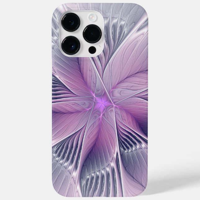 Coques Case-Mate iPhone Jolie fleur rose abstraite moderne art fractal (Verso)