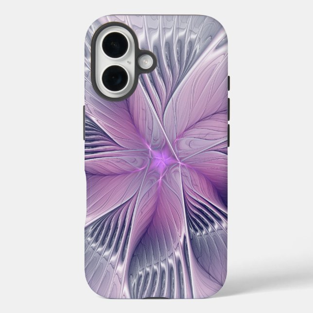 Coques Case-Mate iPhone Jolie fleur rose abstraite moderne art fractal (Verso)