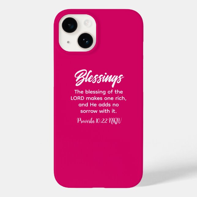 Coques Case-Mate iPhone Jolie foi chrétienne rose Bénédiction Bible Verse (Verso)