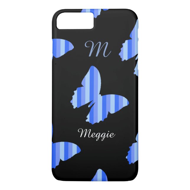 Coques Case-Mate iPhone jolie illustration papillon avec nom et initiale (Dos)