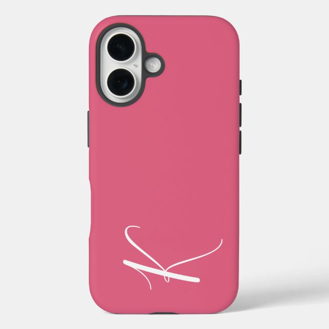 Coques Case-Mate iPhone Jolie initiale personnalisée rose (Verso)