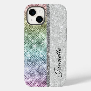 Coque Case-Mate iPhone Jolie Iridescente Argent Faux Parties scintillant