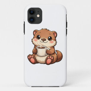 Case-Mate iPhone Case Jolie loutre avec café – Animal Kawaii Cosy