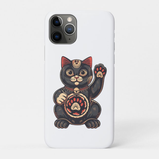 Coques Case-Mate iPhone jolie Maneki Neko imprimé chat japonais (Dos)