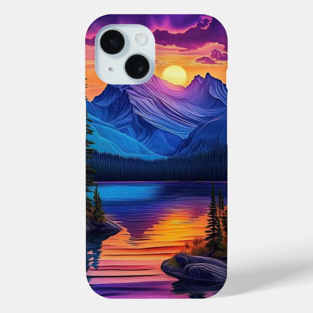 Coques Case-Mate iPhone Jolie nature Paysage Mountain Lake Sunset (Verso)