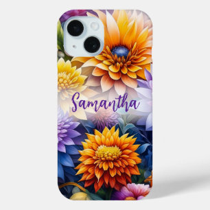 Coque Case-Mate iPhone Jolie œuvre d'art d'IA colorée personnalisée de fl