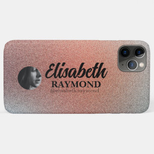 Case-Mate iPhone Case Jolie Photo et Nom avec Paillettes Orange