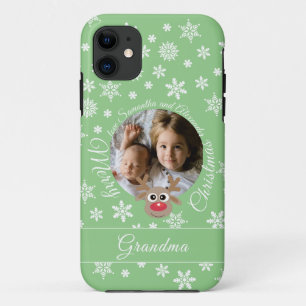 Case-Mate iPhone Case Jolie photo Reindeer Blanc Script Turquoise