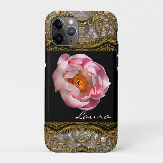 Coques Case-Mate iPhone Jolie Pivoine Chic Monogramme (Dos)