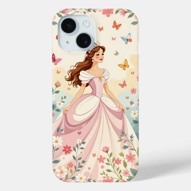 Coques Case-Mate iPhone Jolie princesse avec papillons (Verso)