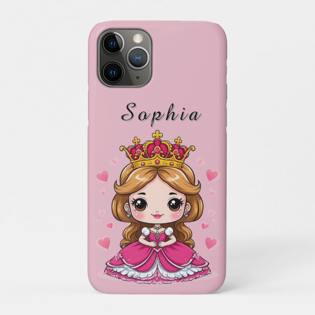 Coques Case-Mate iPhone Jolie princesse de dessin animé en robe rose (Dos)