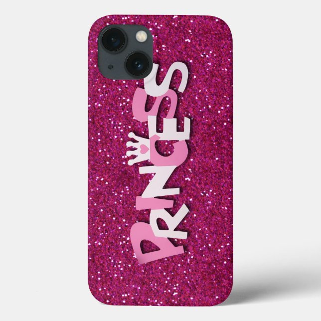 Coques Case-Mate iPhone Jolie Princesse Rose Pailletée Brillante (Verso)