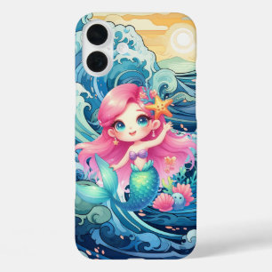 Coque Pour iPhone 16 Plus Jolie sirène ajouter un nom