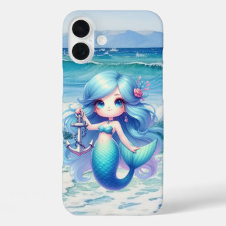 Coque Pour iPhone 16 Plus Jolie sirène ajouter un nom