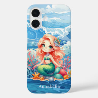 Coque Pour iPhone 16 Jolie sirène ajouter un nom