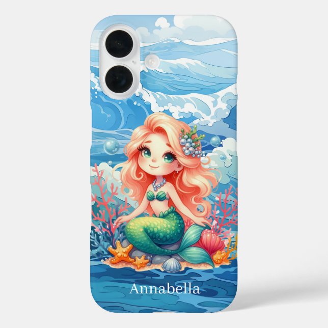 Coques Case-Mate iPhone Jolie sirène ajouter un nom  (Verso)