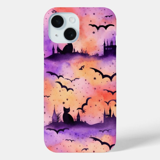 Coques Case-Mate iPhone Jolie sorcière de chat Halloween sur la saison d'a (Verso)