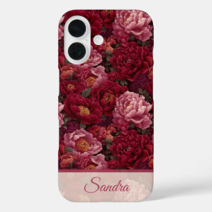 Coque Pour iPhone 16 Jolie Surprise Anniversaire Pivoine Personnalisée