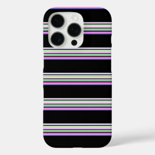 Coque iPhone 16 Pro Jolies bandes néon colorées