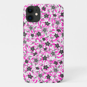 Case-Mate iPhone Case Jolies fleurs abstraites roses grises blanches