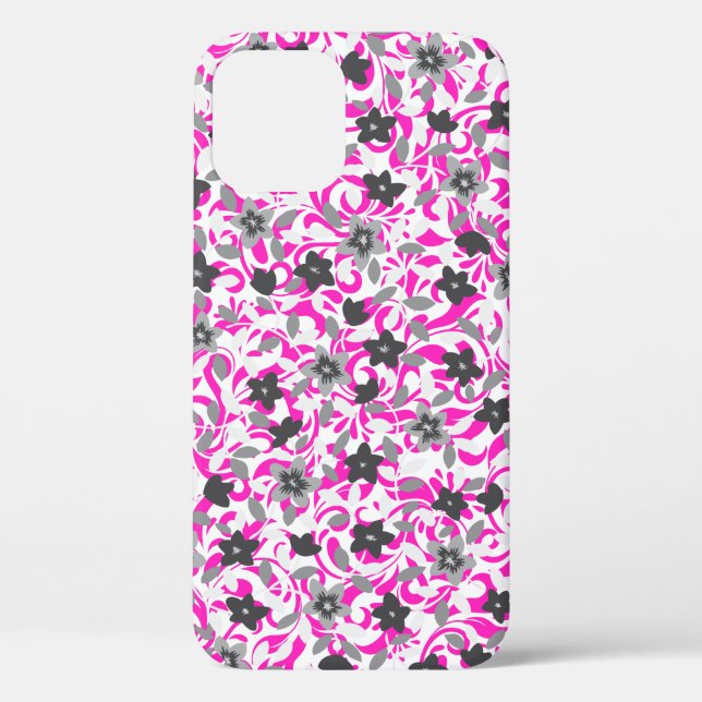 Coques Case-Mate iPhone Jolies fleurs abstraites roses grises blanches (Verso)