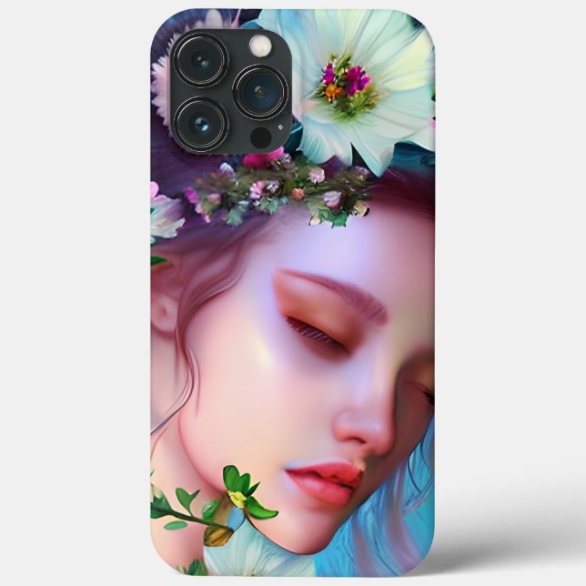Coques Case-Mate iPhone Jolies fleurs de fée dans les cheveux Fantaisie Ar (Verso)