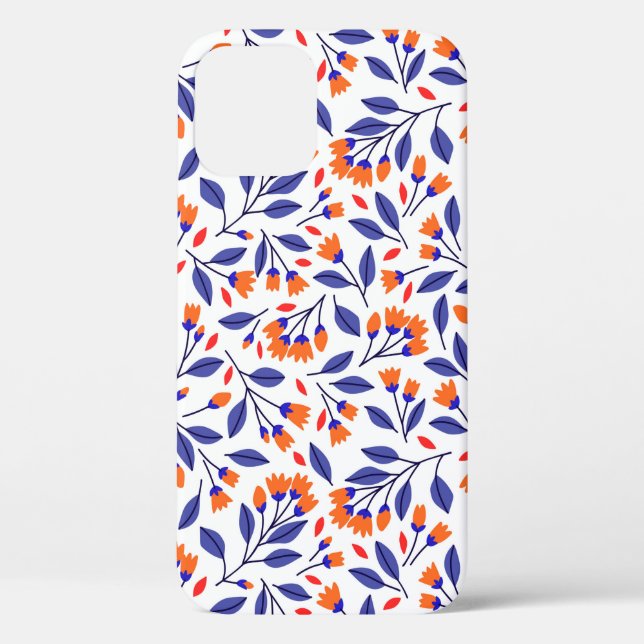 Coques Case-Mate iPhone Jolies petites fleurs orange sans couture motif (Verso)