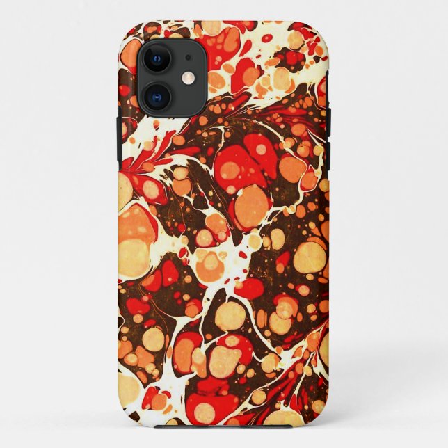 Coques Case-Mate iPhone Jolies pierres abstraites rouges brunes orange (Dos)