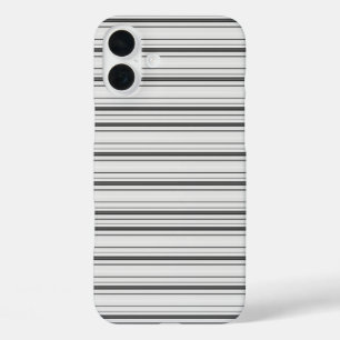 Coque Pour iPhone 16 Plus Jolies rayures blanches grises