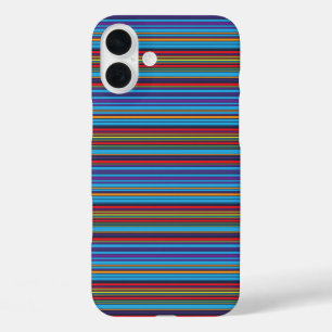Coque Pour iPhone 16 Plus Jolies rayures bleu violet