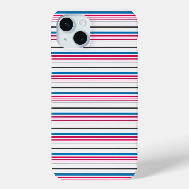 Coques Case-Mate iPhone Jolies rayures bleues blanches (Verso)