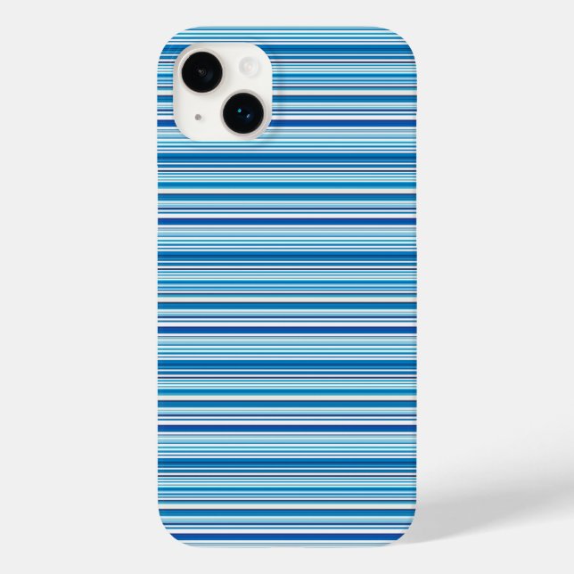 Coques Case-Mate iPhone Jolies rayures bleues blanches (Verso)