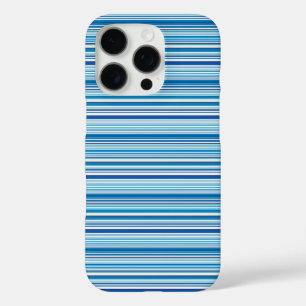 Coque iPhone 16 Pro Jolies rayures bleues blanches